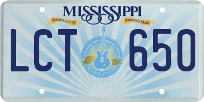 MS license plate LCT650