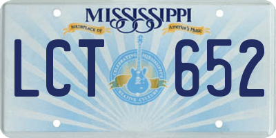 MS license plate LCT652