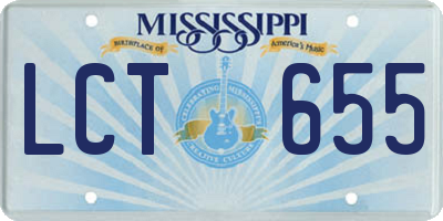 MS license plate LCT655