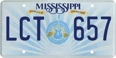 MS license plate LCT657