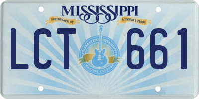 MS license plate LCT661