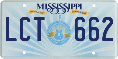MS license plate LCT662