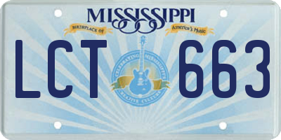 MS license plate LCT663