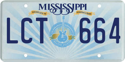 MS license plate LCT664