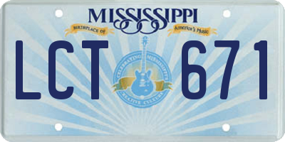 MS license plate LCT671