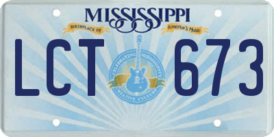 MS license plate LCT673