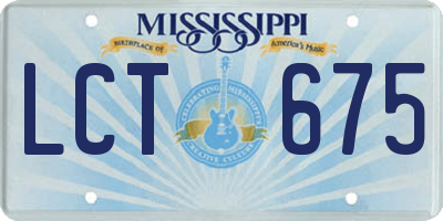 MS license plate LCT675