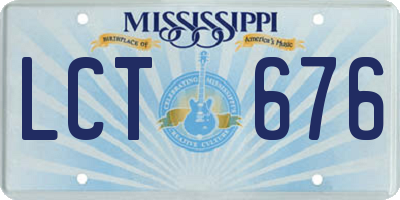 MS license plate LCT676