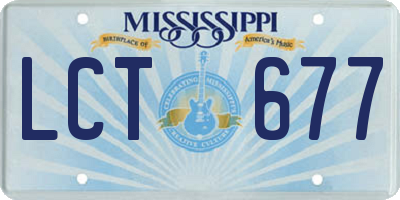 MS license plate LCT677