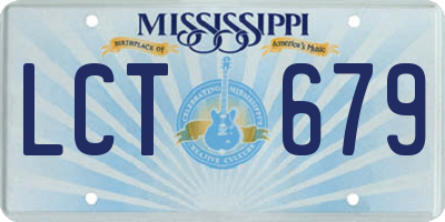 MS license plate LCT679