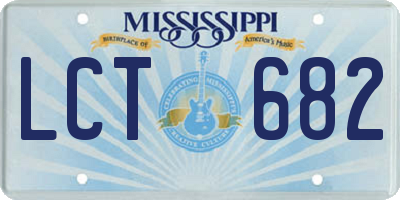 MS license plate LCT682