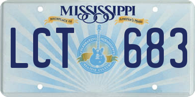 MS license plate LCT683