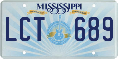 MS license plate LCT689