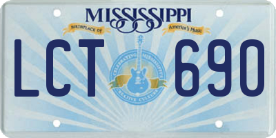 MS license plate LCT690