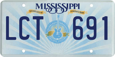 MS license plate LCT691