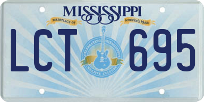 MS license plate LCT695