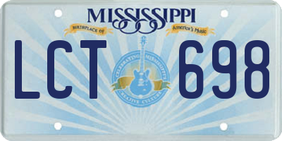 MS license plate LCT698