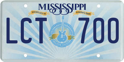 MS license plate LCT700