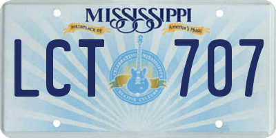 MS license plate LCT707