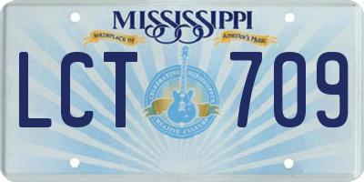 MS license plate LCT709