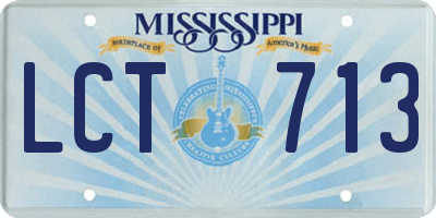 MS license plate LCT713