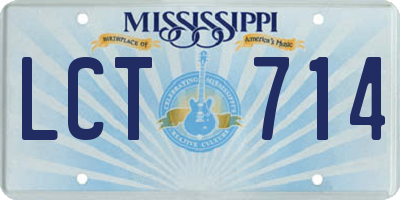 MS license plate LCT714