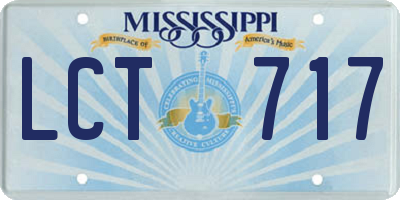 MS license plate LCT717
