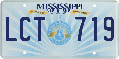 MS license plate LCT719