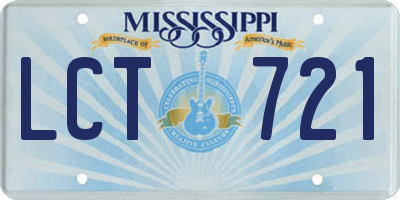 MS license plate LCT721
