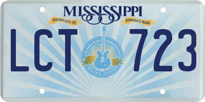 MS license plate LCT723