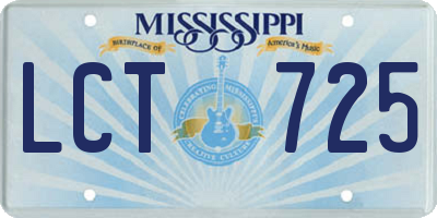 MS license plate LCT725