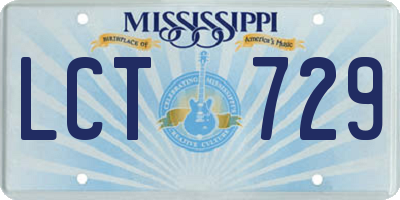 MS license plate LCT729