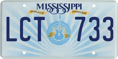 MS license plate LCT733