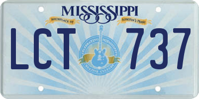 MS license plate LCT737