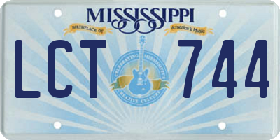 MS license plate LCT744