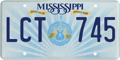MS license plate LCT745