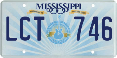 MS license plate LCT746