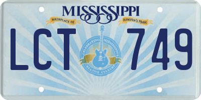 MS license plate LCT749