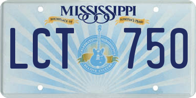 MS license plate LCT750