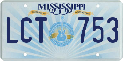 MS license plate LCT753