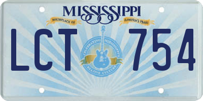 MS license plate LCT754