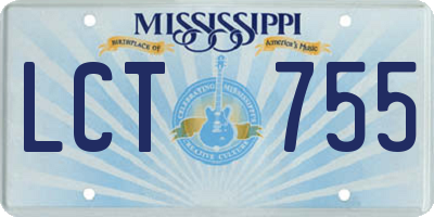 MS license plate LCT755
