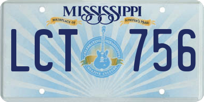 MS license plate LCT756