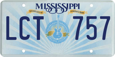 MS license plate LCT757
