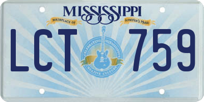 MS license plate LCT759