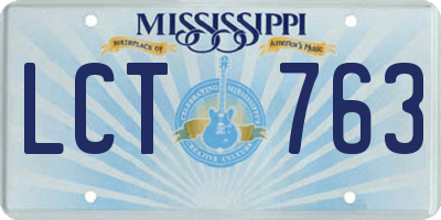 MS license plate LCT763