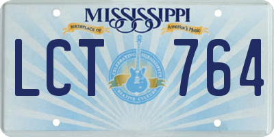 MS license plate LCT764