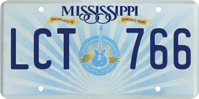 MS license plate LCT766