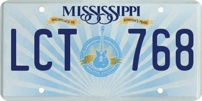 MS license plate LCT768