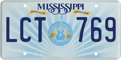 MS license plate LCT769